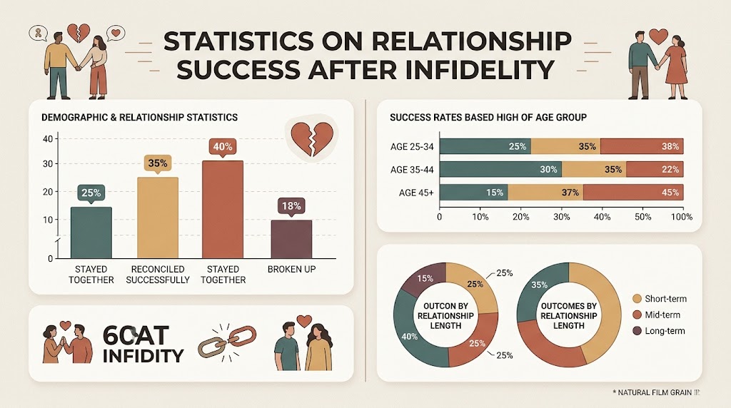 the relationship outcomes and research statistics following infidelity.